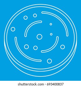 Slice of sausage icon blue outline style isolated vector illustration. Thin line sign