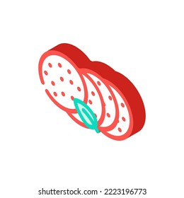 slice sausage meat isometric icon vector. slice sausage meat sign. isolated symbol illustration