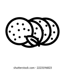 slice sausage meat line icon vector. slice sausage meat sign. isolated contour symbol black illustration