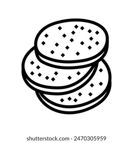 slice sausage meat line icon vector. slice sausage meat sign. isolated contour symbol black illustration