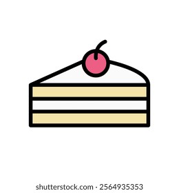 Slice of Shortcake with Cherry Topping.