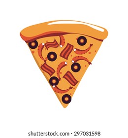 Slice of shrimp pizza