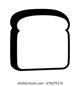 A slice of sliced white bread flat vector icon for food apps and websites