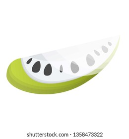 Slice of soursop icon. Cartoon of slice of soursop vector icon for web design isolated on white background