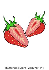 slice of strawberry on white