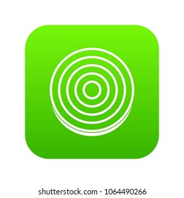 Slice of sweet onion icon digital green for any design isolated on white vector illustration