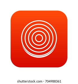 Slice of sweet onion icon digital red for any design isolated on white vector illustration