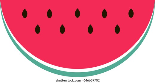 Slice of sweet watermelon vector illustration