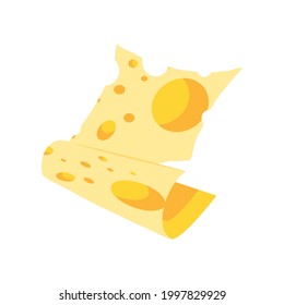 slice of swiss cheese isolated