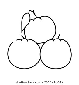 slice tangerine clementine peeled line icon vector. slice tangerine clementine peeled sign. isolated contour symbol black illustration