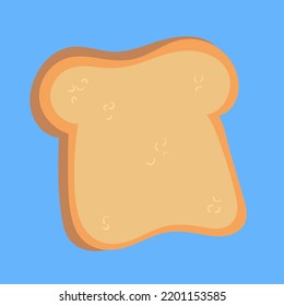 Slice of toast bread, illustration, vector, cartoon