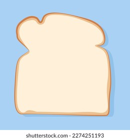 Slice of toast bread on a blue background