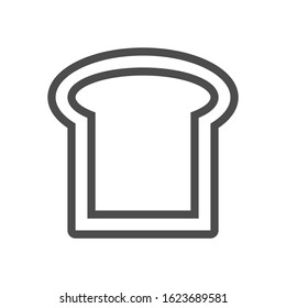 Slice of toast or bread vector icon. Healthy food or bakery with nutrition from natural i.e. wheat, grain or rye. Cooked by baked or grilled. For make sandwich in breakfast, lunch and dinner. 48x48 px