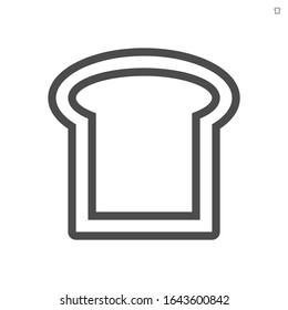 Slice of toast or bread vector icon. Healthy food or bakery with nutrition from natural i.e. wheat, grain or rye. Cooked by baked or grilled. For make sandwich in breakfast, lunch and dinner. 48x48 px