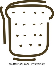 Slice of toast, illustration, vector on a white background