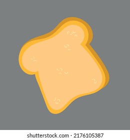 Slice of toasted white bread, illustration