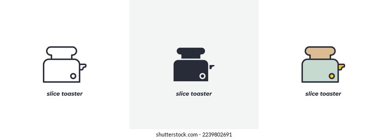 slice toaster icon. Line, solid and filled outline colorful version, outline and filled vector sign. Idea Symbol, logo illustration. Vector graphics