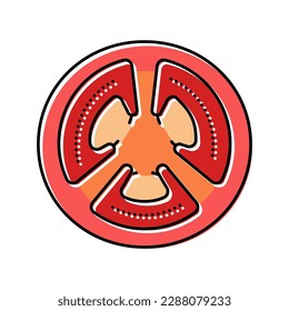 slice tomato color icon vector. slice tomato sign. isolated symbol illustration