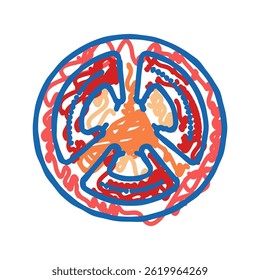 slice tomato doodle icon sketch vector. slice tomato sign. isolated symbol illustration