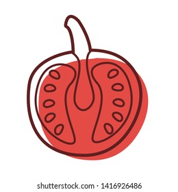 slice tomato fresh vegetables icon vector ilustrate