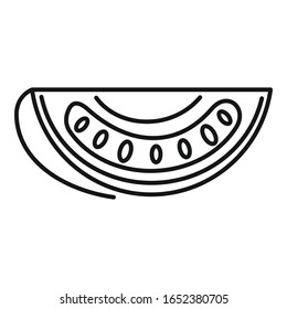 Slice tomato icon. Outline slice tomato vector icon for web design isolated on white background