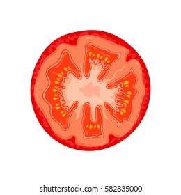 Slice Tomato Isolated On White Background Stock Vector (Royalty Free ...