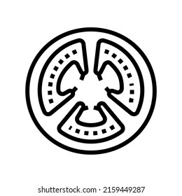 slice tomato line icon vector. slice tomato sign. isolated contour symbol black illustration