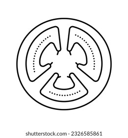 vectorial de icono de línea de tomate. señal de corte de tomate. símbolo de contorno aislado ilustración negra