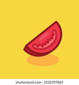 Uma fatia de ilustração de arte vetorial de tomate em plano de fundo isolado. Conceito de ilustração vetorial de logotipo vegetal. Ilustração de vetor vegetal.