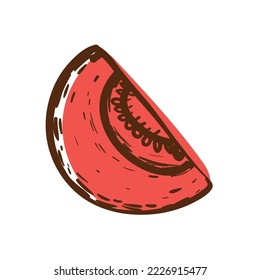 rebanar tomate comida vegetal icono plano aislado