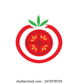 slice of tomato vegetable logo vector