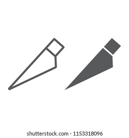 Slice tool line and glyph icon, tools and design, cut sign, vector graphics, a linear pattern on a white background, eps 10.