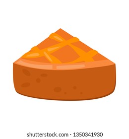 Slice of traditional American pie. Apple, tart, pastry. Vector illustration can be used for topics like bakery, cuisine, dessert, thanksgiving