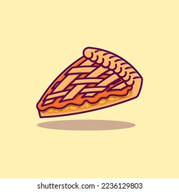 Slice of traditional dessert apple pie vector