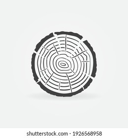 Slice with Tree Rings vector concept icon or logo element