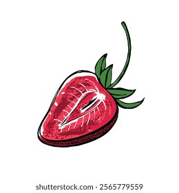 slice of vector graphic strawberry illustration