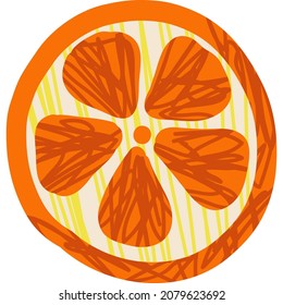 Slice vector icon isolated mandarin citrus fruit