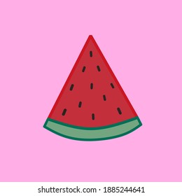 slice of watermelon cartoon vector