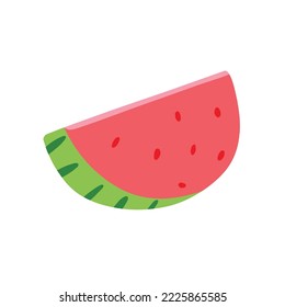 Slice Of Watermelon Cartoon. Vector Food Fruit isolated on white background