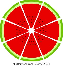 Slice Watermelon Cute Icon, Children Drawing Idea