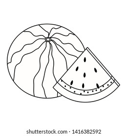 Slice of watermelon design vector illustration