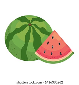 Slice of watermelon design vector illustration