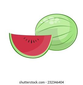 slice of watermelon, doodle style 