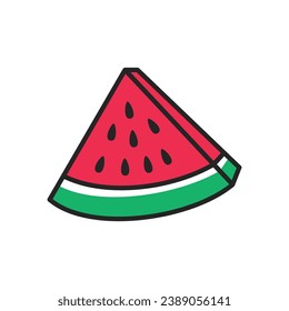 Slice of Watermelon Flat Illustration 
