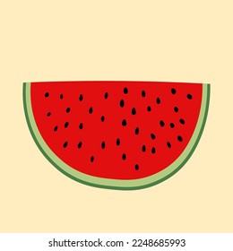 slice of watermelon in flat style