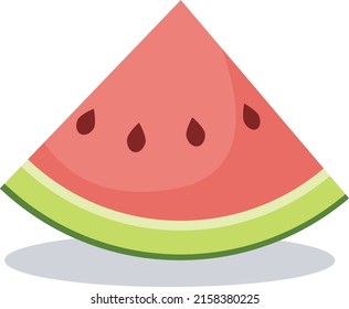 A slice of watermelon flat vector illustration