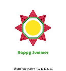 a slice of watermelon in the form of a flower. vector. summer