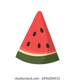 Slice watermelon fresh fruit icon isolated.