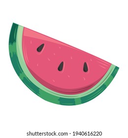 slice watermelon fruit icon isolated