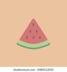 El diseño del ícono de la sandía de corte. Ilustración vectorial aislada